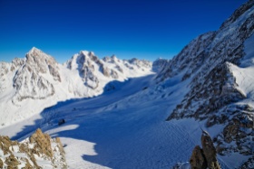 The Argentiere Glacier and Mont Dolent (3823m) as seen from Aiguille des Grand Montets