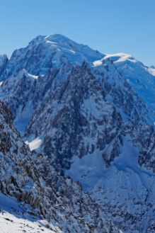 Mont Blanc (4810m) and Aiguille du Midi (3842m), from Aiguille des Grand Montets (3295m).